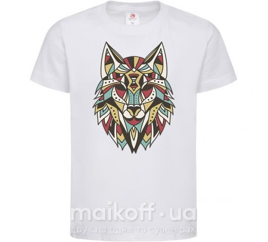 Детская футболка Multicolor wolf Белый фото
