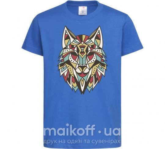 Детская футболка Multicolor wolf Ярко-синий фото