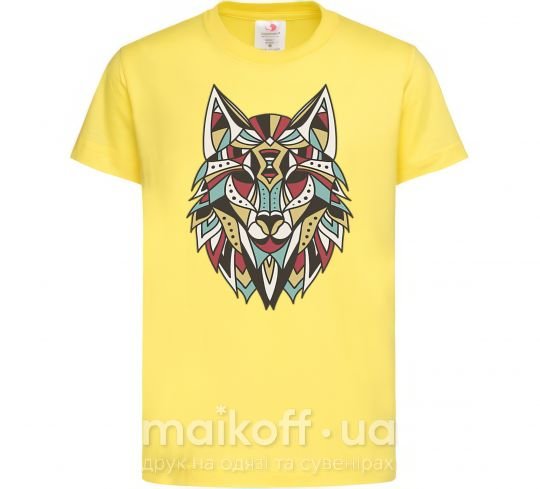 Детская футболка Multicolor wolf Лимонный фото