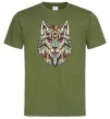 Чоловіча футболка Multicolor wolf Оливковий фото