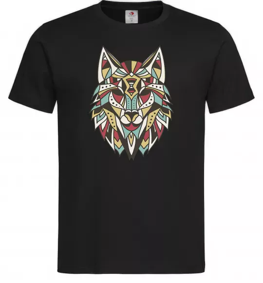 Чоловіча футболка Multicolor wolf Чорний фото