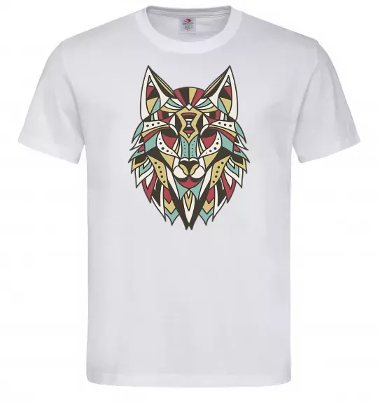 Чоловіча футболка Multicolor wolf Білий фото