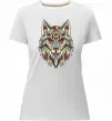 Жіноча преміум футболка Multicolor wolf Білий фото