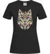 Женская футболка Multicolor wolf Черный фото