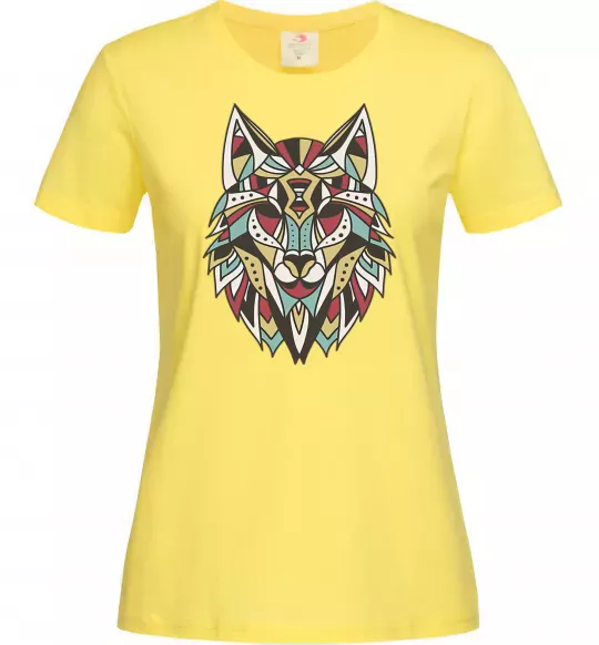 Женская футболка Multicolor wolf Лимонный фото