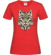 Женская футболка Multicolor wolf Красный фото