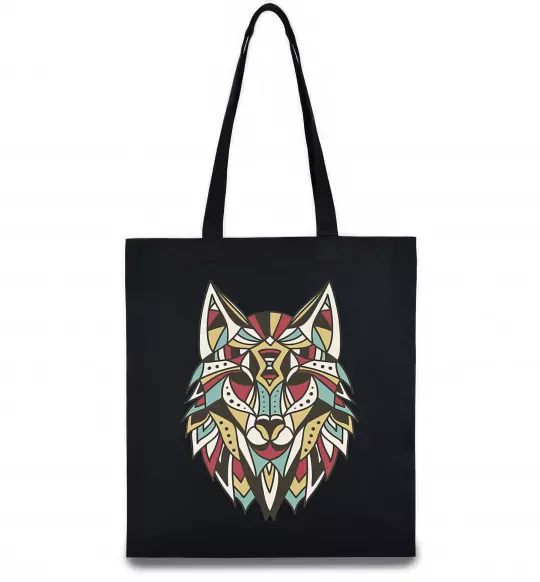 Эко-сумка Multicolor wolf Черный фото