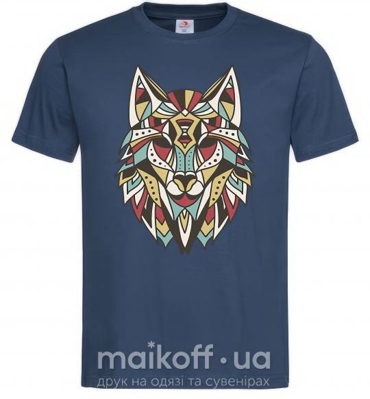 Мужская футболка Multicolor wolf Темно-синий фото