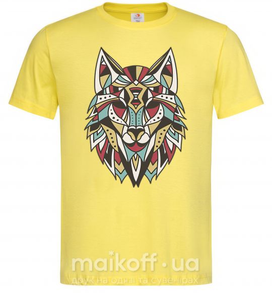 Мужская футболка Multicolor wolf Лимонный фото