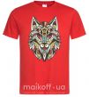 Мужская футболка Multicolor wolf Красный фото