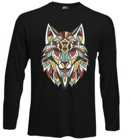 Лонгслів Multicolor wolf Чорний фото