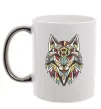 Чашка с цветной ручкой Multicolor wolf Серебро фото