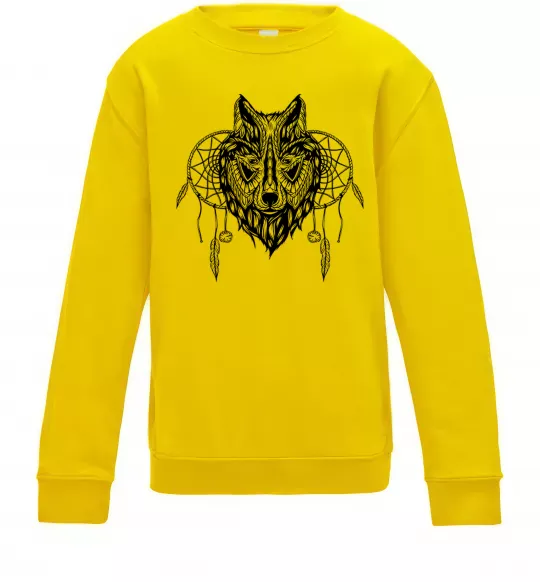 Детский Свитшот Індіанський вовк Солнечно желтый фото