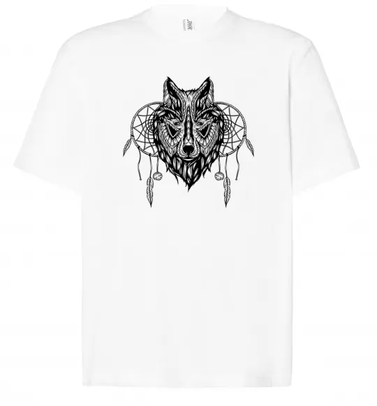 Футболка Оверсайз Індіанський вовк Белый фото