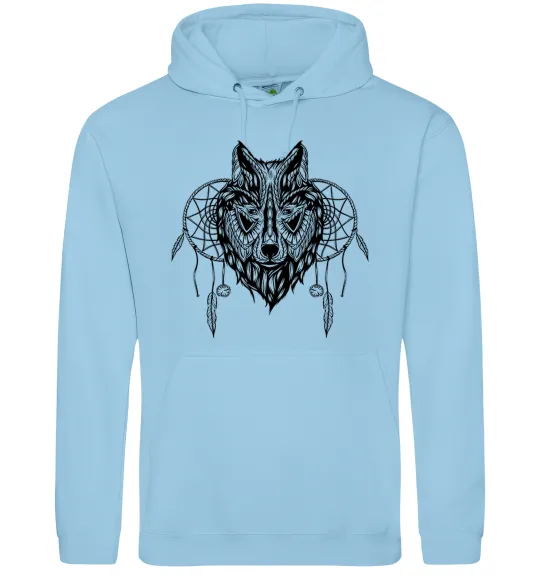 Жіноча толстовка (худі) Індіанський вовк Блакитний фото