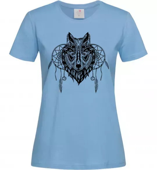 Женская футболка Індіанський вовк Голубой фото