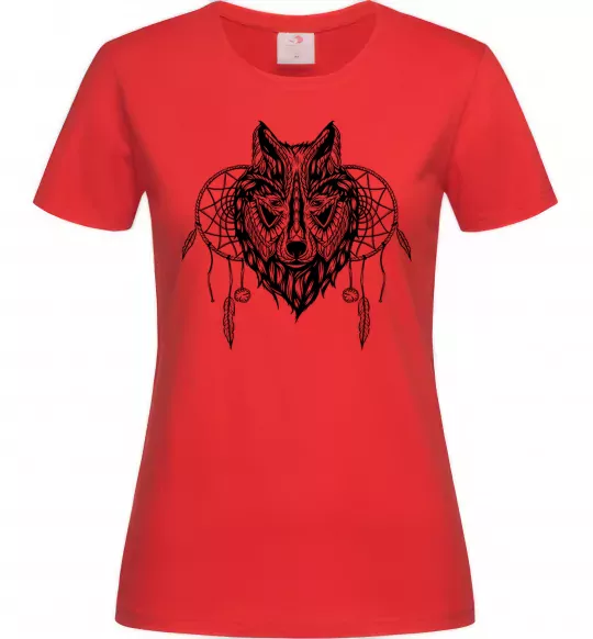 Женская футболка Індіанський вовк Красный фото