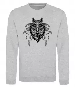 Світшот Індіанський вовк Сірий меланж фото