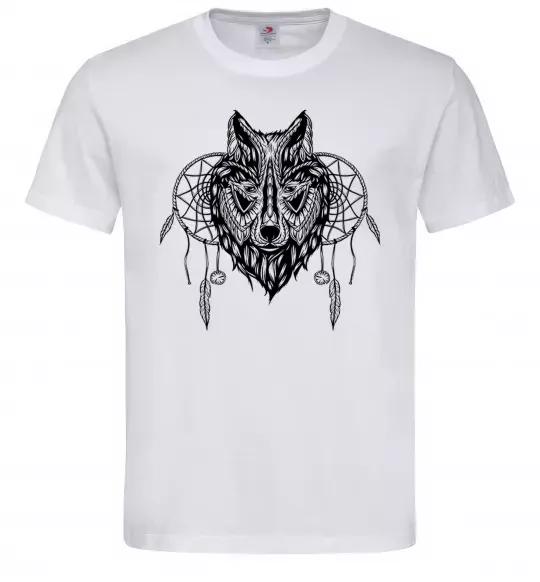 Мужская футболка Індіанський вовк Белый фото