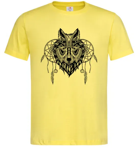 Мужская футболка Індіанський вовк Лимонный фото