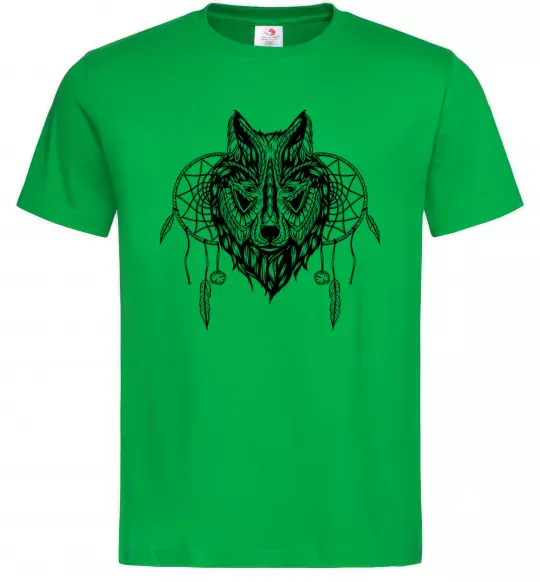 Мужская футболка Індіанський вовк Зеленый фото
