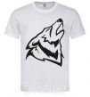 Мужская футболка Воющий волк Белый фото