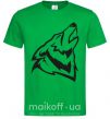 Мужская футболка Воющий волк Зеленый фото
