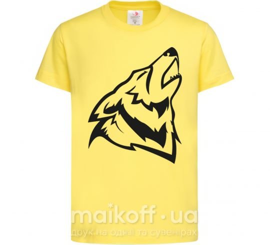 Дитяча футболка Воющий волк Лимонний фото