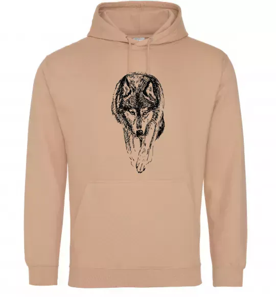 Женская толстовка (худи) Вовк йде Песочный фото