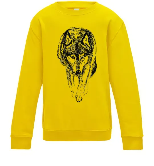 Детский Свитшот Вовк йде Солнечно желтый фото