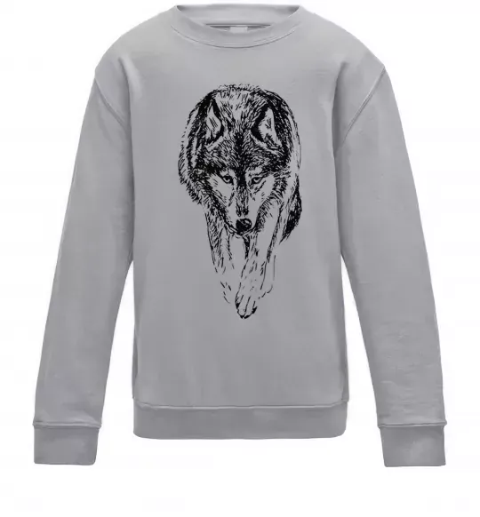 Детский Свитшот Вовк йде Серый меланж фото