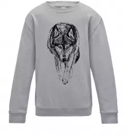 Детский Свитшот Вовк стрибок Черный фото