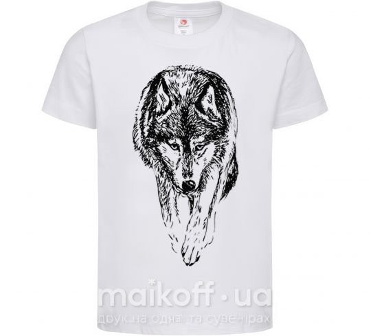Детская футболка Идущий волк Белый фото