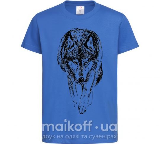 Детская футболка Идущий волк Ярко-синий фото