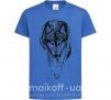 Детская футболка Идущий волк Ярко-синий фото