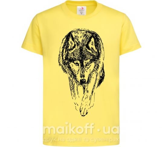 Детская футболка Идущий волк Лимонный фото