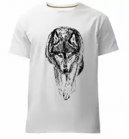 Мужская премиум футболка Alpha wolf Черный фото