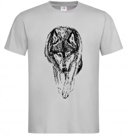 Мужская футболка Вовк йде Серый фото