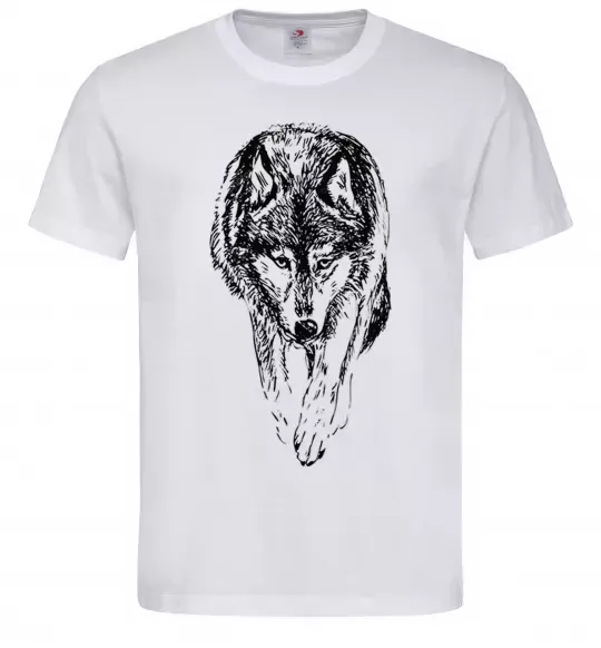 Мужская футболка Вовк йде Белый фото