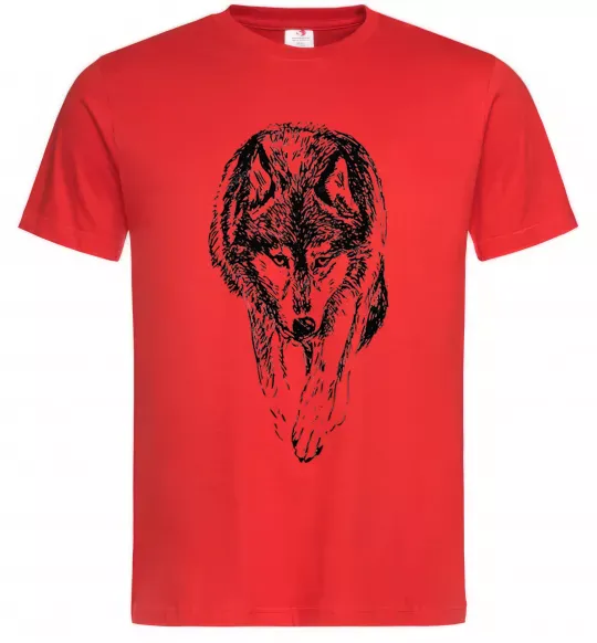 Мужская футболка Вовк йде Красный фото
