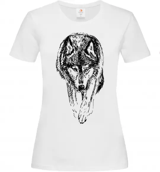 Женская футболка Вовк йде Белый фото