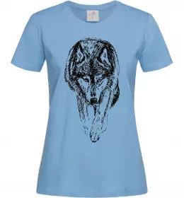 Женская футболка Вовк голова Черный фото