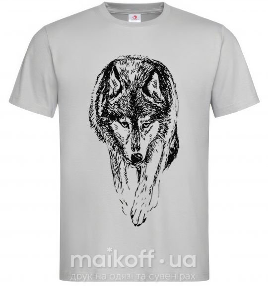Чоловіча футболка Идущий волк Сірий фото