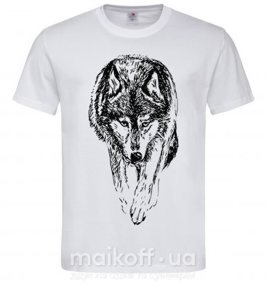 Чоловіча футболка Идущий волк Білий фото