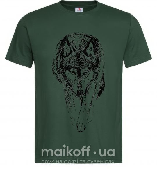 Чоловіча футболка Идущий волк Темно-зелений фото