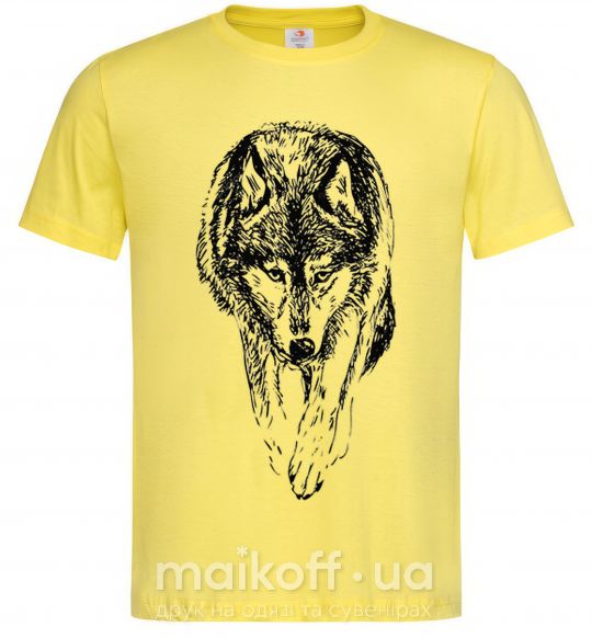 Чоловіча футболка Идущий волк Лимонний фото