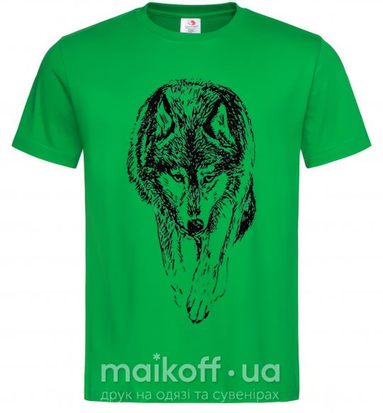 Чоловіча футболка Идущий волк Зелений фото