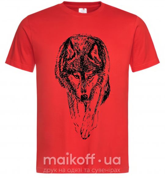 Чоловіча футболка Идущий волк Червоний фото