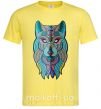 Чоловіча футболка Бирюзовый волк Лимонний фото