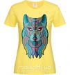 Женская футболка Бирюзовый волк Лимонный фото